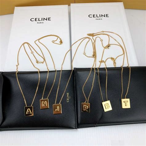 celine buchstabenkette klein|celine alphabet necklace.